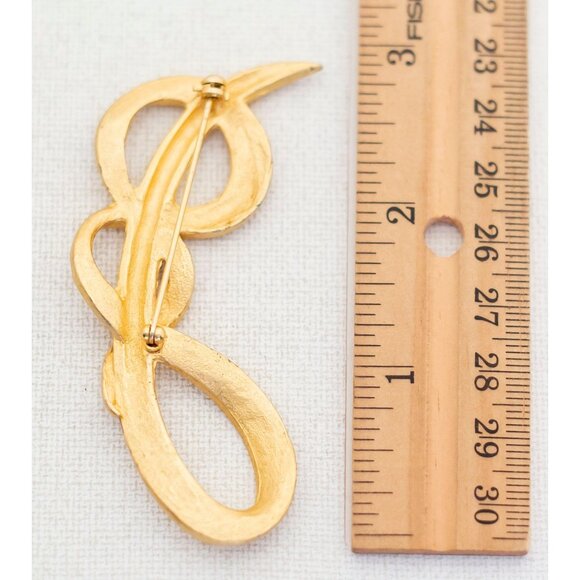 Vintage Modern Abstract Brooch in Gold Tone - A13 - Picture 3 of 3